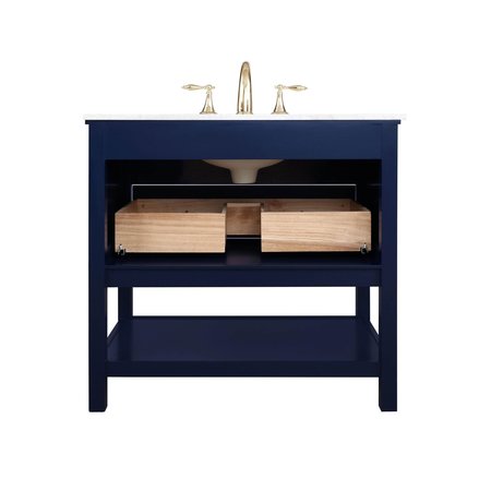 Elegant Decor 36 Inch Single Bathroom Vanity In Blue VF27036BL